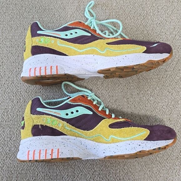 Saucony 3D Grid Hurricane Trailian Colorful Unisex Sneaker Shoes-Size 9.5 - Picture 6 of 14